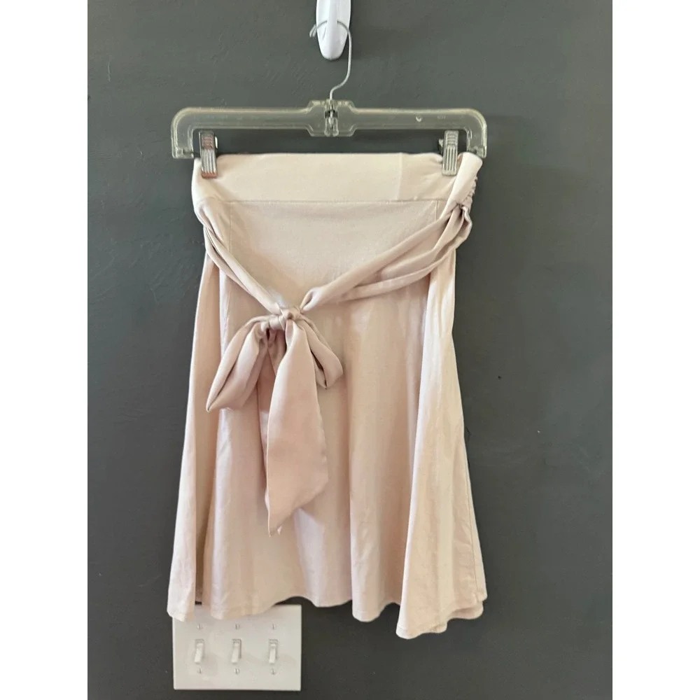GAP Womens XS Blush Pink Feminine Tie Waist A-Line Mini‎ Skirt Jersey Knit